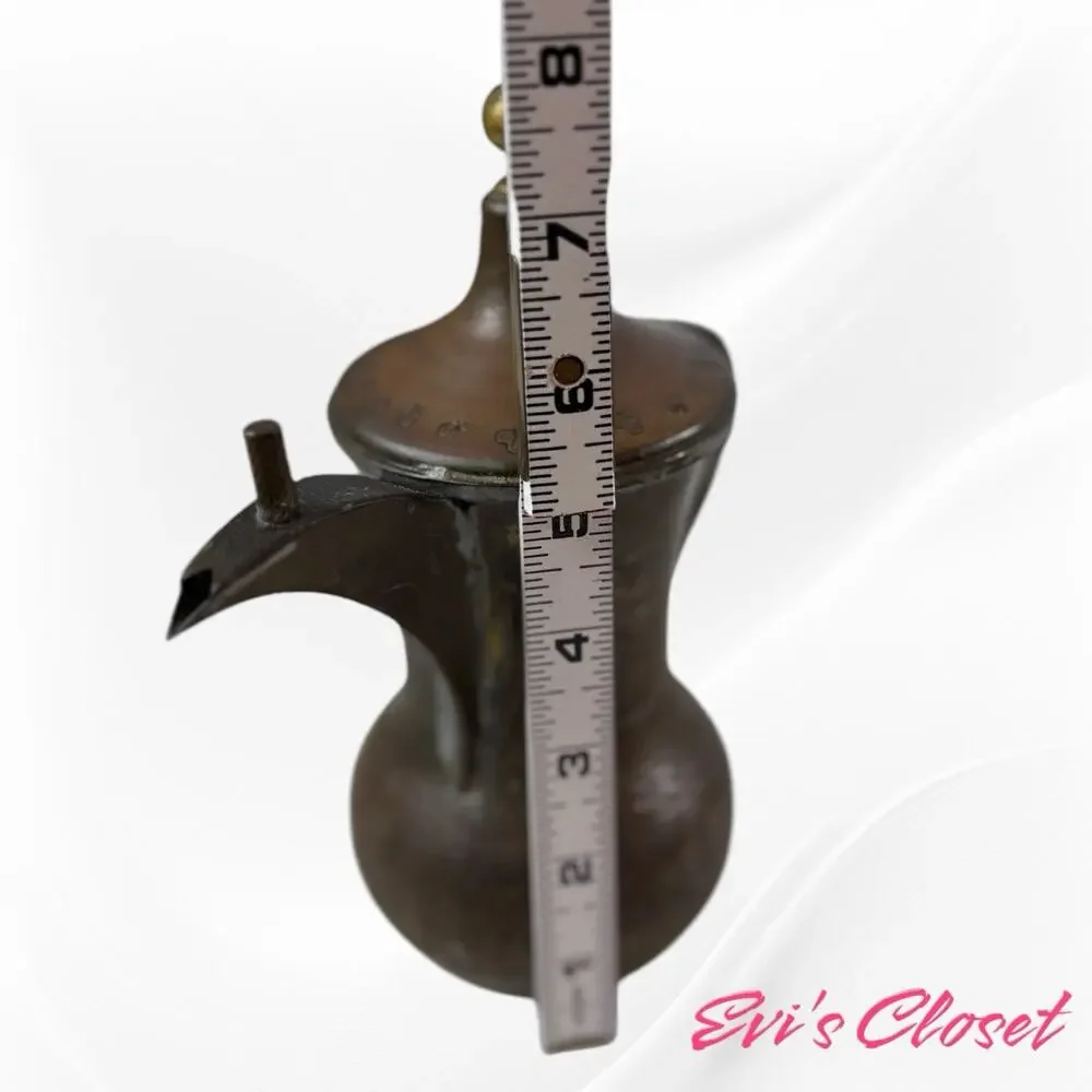 Copper Dallah Coffee Pot Maker And Serving Plate Middle Eastern Moroccan